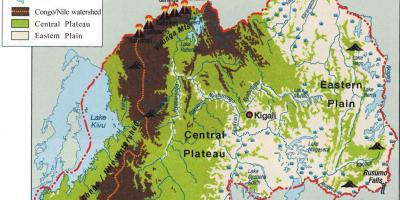 Աշխարհագրական քարտեզը Ռուանդայի