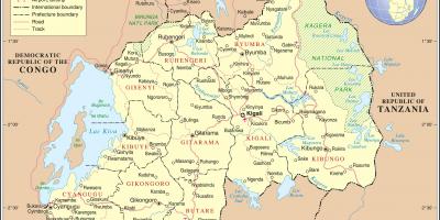 Քարտեզ վարչական քարտեզ Ռուանդայի