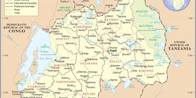 Քարտեզ քարտեզ Ռուանդայի հարևան երկրներում